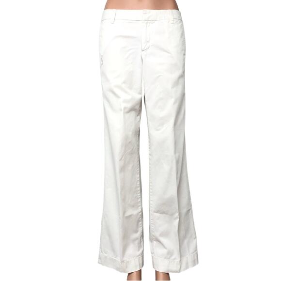 Gap Original White Khaki Original Boy Cut Wide Leg Distressed Trouser Style Pant - Picture 1 of 16